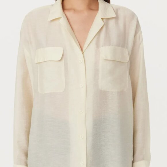 Frank and Oak The Sheer Blouse in Afterglow - Picture 4 of 11